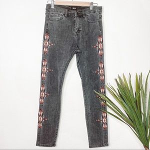 UO BDG High Rise Aztec Embroidered Cigarette Jeans